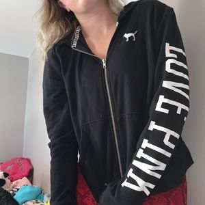 Victoria’s Secret PINK Black & White ZIP Up